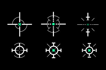 set of crosshair target scope set vector design templates	