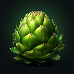 Fototapeta premium Vibrant Artichoke Shown Perfectly Against a Clean Minimal Backdrop 