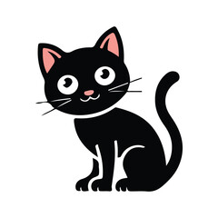 Cute Cat Vector Icon Design Illustration – Pet Clipart, Feline Graphics & Animal Art