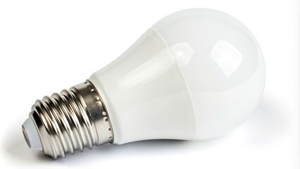 Close Up of a White Light Bulb on White Background with Clipping Path for Energy Efficiency, Home Decor, Minimalism, and Lighting Concepts