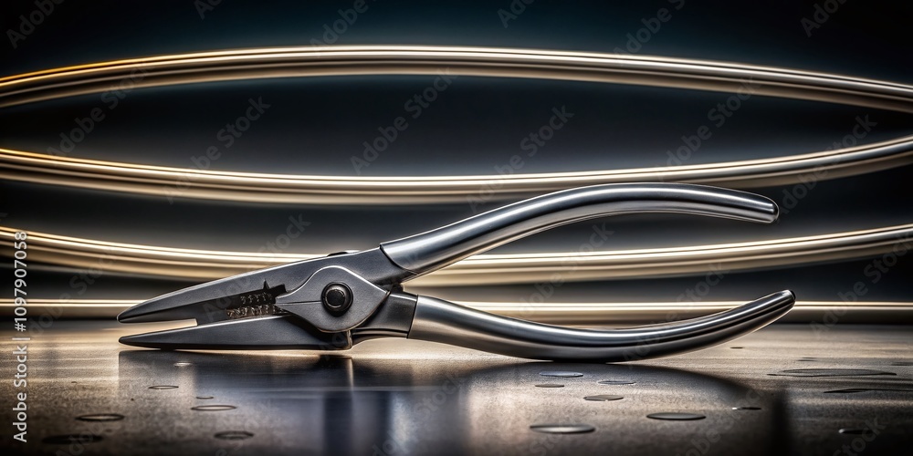 Aufkleber long exposure of plier line art in minimalist style capturing the essence of precision and craftsman