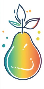 recommend clip art: Pear Outline. Icon of Fruit and Vegetable in Simple Line Art