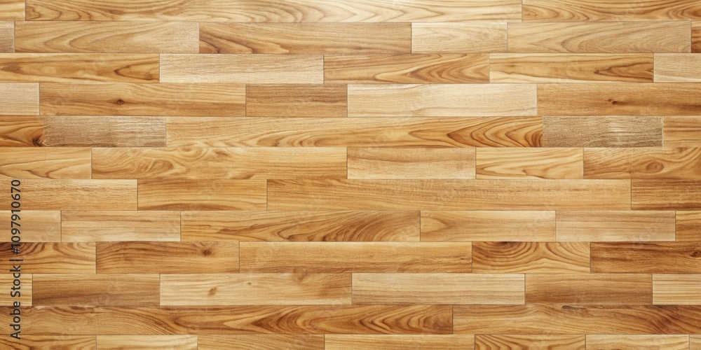 Poster a seamlessly tiled pattern of light brown wood planks arranged in an alternating, offset pattern, sh