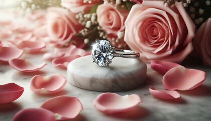 wedding rings and roses