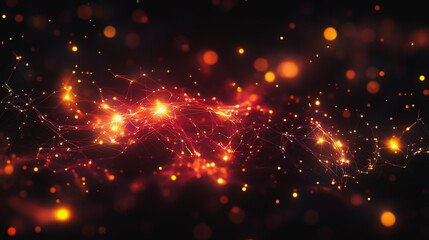 Obraz premium Abstract business connection of lines from nodes It is connected to endless nodes and represents the innovation of communication in the network.