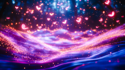 Fototapeta premium Paysage magique avec papillons ans la forêt enchantée