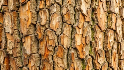 Obraz premium A Close-Up of Rough, Textured Bark on a Tree, Displaying a Natural Pattern of Cracks and Layers