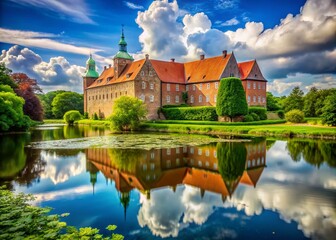 Majestic Aalborghus Castle: A Glimpse into 16th Century Danish Architecture and History, Showcasing Its Timeless Elegance Amidst a Picturesque Landscape in Aalborg, Denmark