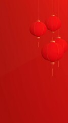 Obraz premium Elegant Red Lanterns Against a Minimalist Background 