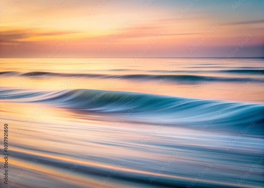 Poster minimalist abstract waves in soft tones with a blank space for text overlay perfect for modern desig
