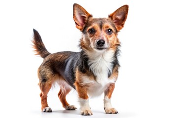 Charming Small Terrier Mongrel with Unique Mixed Breed Features on Transparent Background