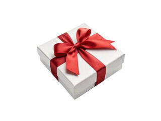 Obraz premium Gift box with red ribbon isolated on transparent 