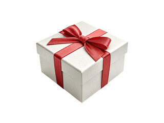Obraz premium Gift box with red ribbon isolated on transparent 