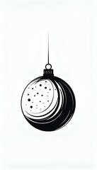 christmas black ball isolated on white background 