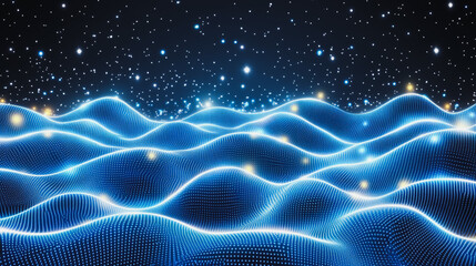Fototapeta premium Abstract digital background electromagnetic wave background Innovation digital wave background information technology background The background is the background. gradient wave digital wave banner 