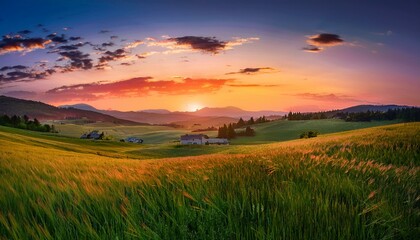 Fototapeta premium This picturesque scene captures the essence of rural life, filled with tranquility and beauty. 