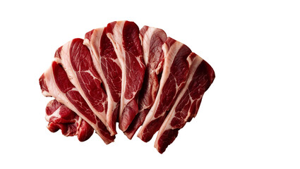 Obraz premium slices of meat isolated on transparent png