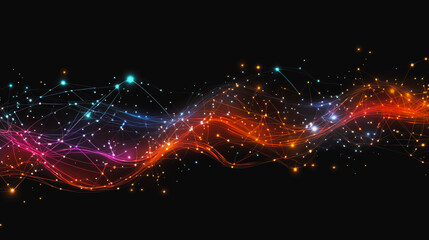 Obraz premium Abstract digital background electromagnetic wave background Innovation digital wave background information technology background The background is the background. gradient wave digital wave banner 