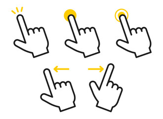 スマートフォン操作のハンドサインセット