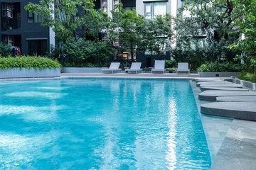 Modern Outdoor Pool with Relaxing Garden View