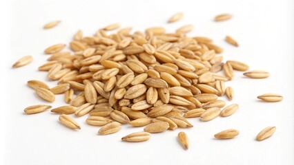Oat seeds isolated on white background. Clipping path. Macro food