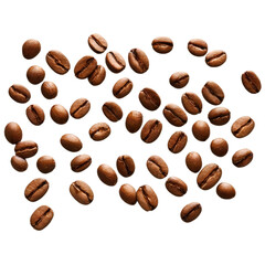 Obraz premium Roasted coffee beans on transparent png