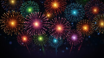 Fototapeta premium fireworks on the night sky