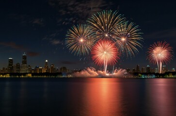 fireworks over the river
