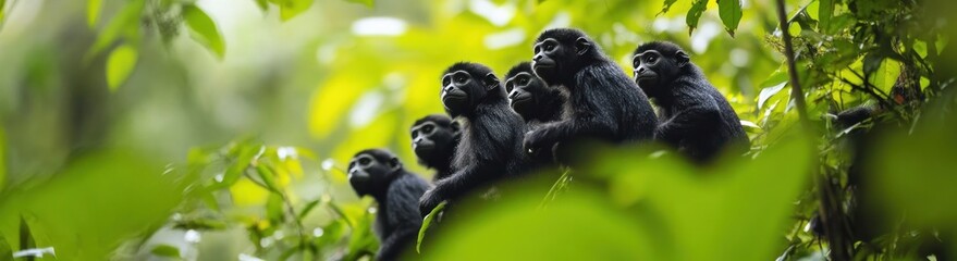 Obraz premium Black Apes in the Rainforest