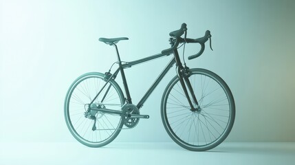 Fototapeta premium A sleek black bicycle displayed in a minimalist setting, emphasizing design and functionality.