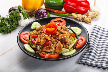 Grilled chicken breast fillet salad