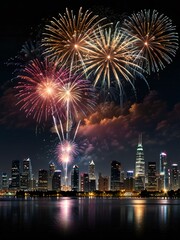 fireworks over the river