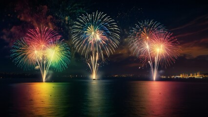 fireworks over the river