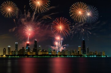 fireworks over the river