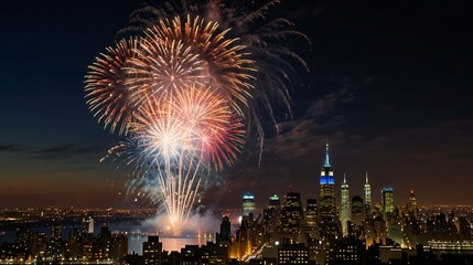 Fototapeta premium fireworks over the city