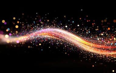 Obraz premium Vibrant Abstract Light Trails with Bokeh Effects in a Dark Background for Creative and Artistic Projects