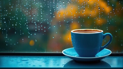 Fototapeta premium Rainy day coffee.