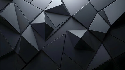 Dark Abstract 3D Background: Geometric Triangles