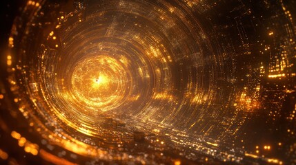 Obraz premium A swirling, luminous vortex with an orange glow, evoking a sense of cosmic energy.