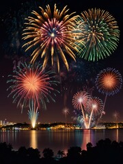 fireworks over the river