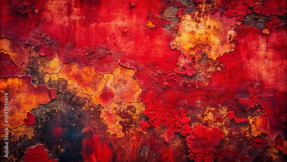 Aufkleber rich red grunge background texture - aerial view with abstract patterns and textures perfect for cre