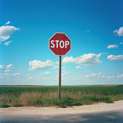 stop sign in the desert