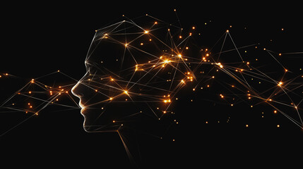 Fototapeta premium Abstract business connection of lines from nodes It is connected to endless nodes and represents the innovation of communication in the network.