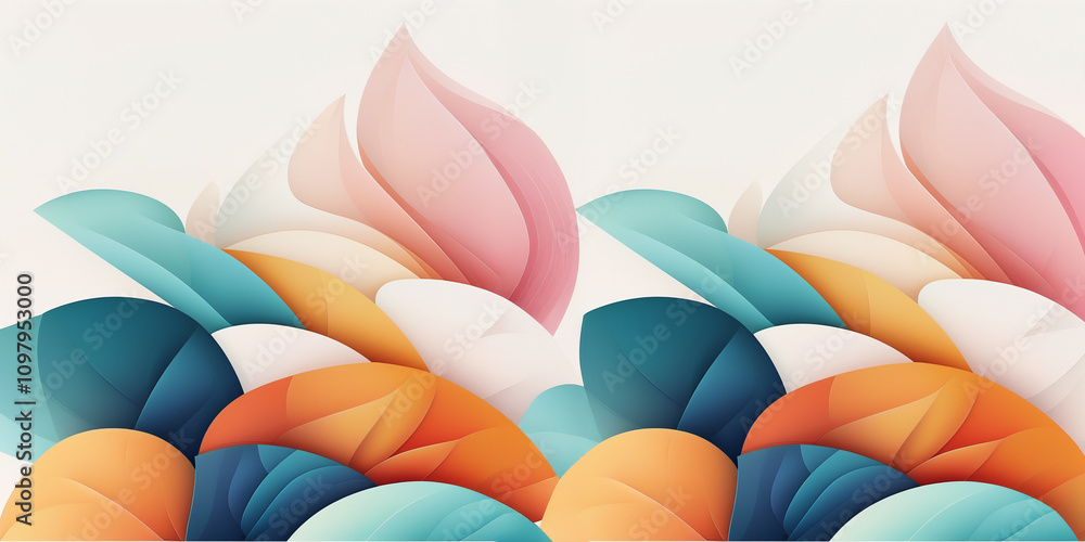 Poster Vibrant layers of color create a harmonious abstract pattern in a seamless design