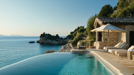 Fototapeta premium Luxury travel destinations with exclusive resorts by the beach
