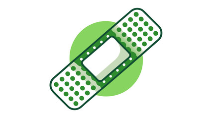 Flat medical bandage icon with adhesive details for healthcare branding