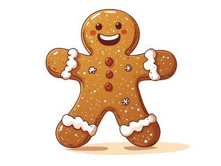 Obraz premium Smiling Christmas gingerbread man cookie cartoon character