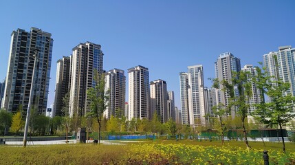 Fototapeta premium High_rise_buildings_in_the_city_under