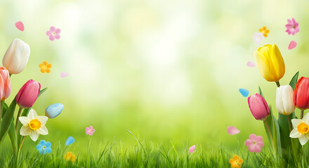 Easter Pastel Colored Eggs Background