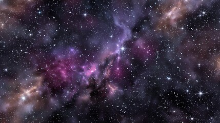 Naklejka premium A vast expanse of space with stars and a nebula.